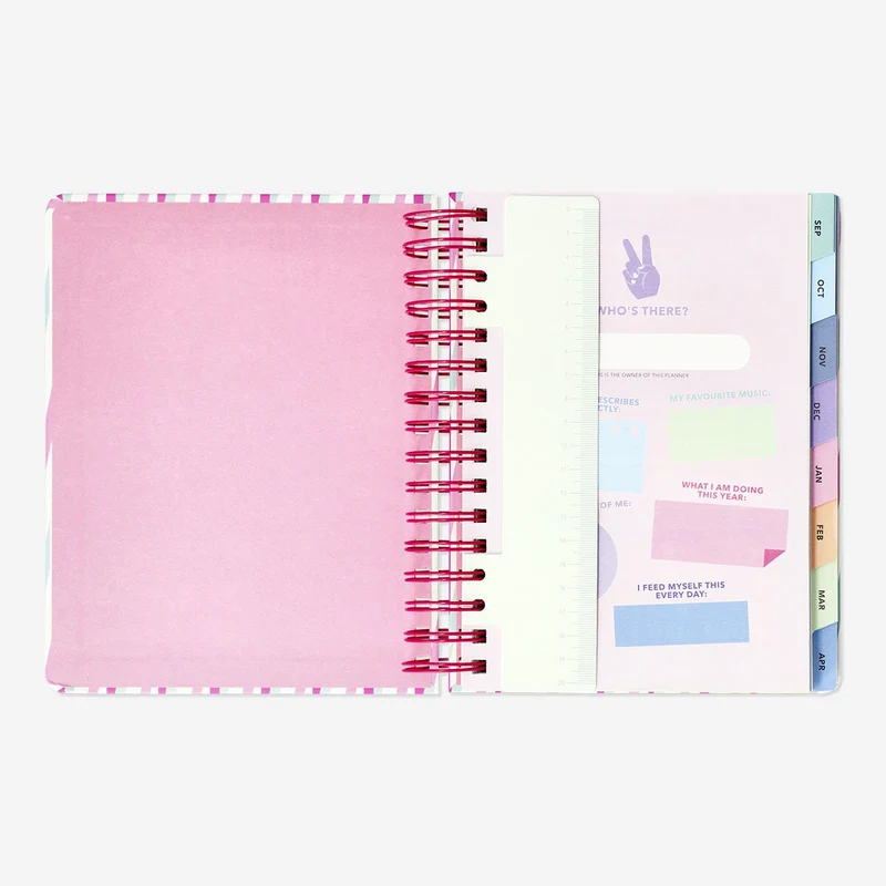 Striped study planner. English