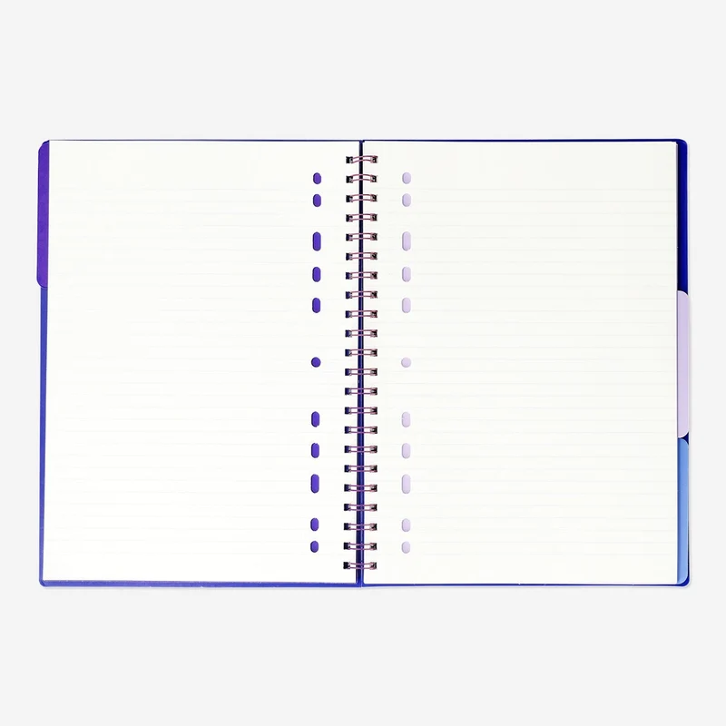 Space notebook with page markers