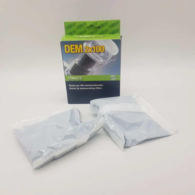 Resine a scambio ionico per la demineralizzazione dellʼacqua di rete 2 bustine da 100gr Axor