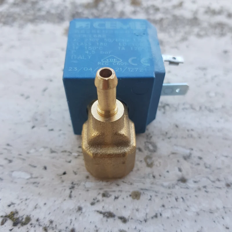 Elettrovalvola femmina da 1-4 7w con portagomma in linea Ceme