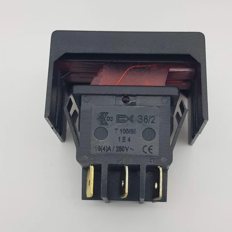 Interruttore Doppio con Foro Luminoso Rosso per Caldobagno De Longhi – Dimensioni 22x26 mm