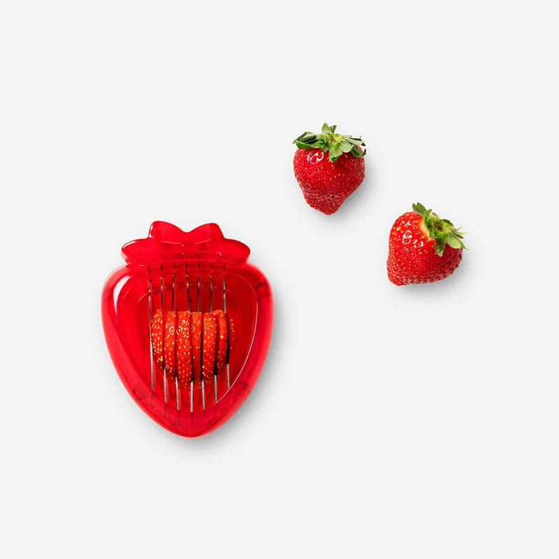 Strawberry shaped fruit slicer