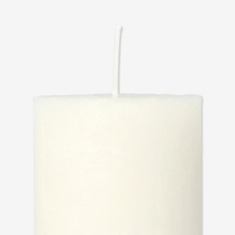 Ivory White Rustic Pillar Candle - 8 cm