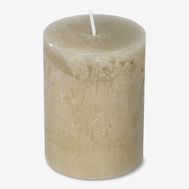 Brown Rustic Pillar Candle - 8 cm