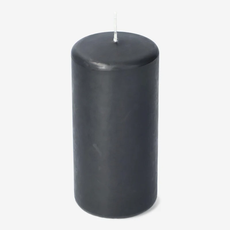 Black Pillar Candle - 14 cm