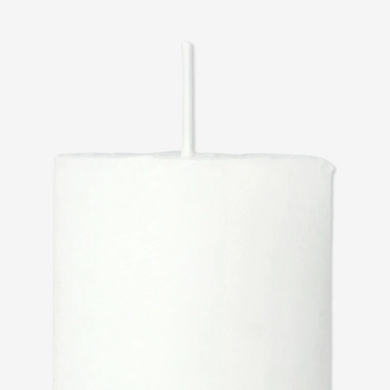 White Rustic Pillar Candle - 8 cm