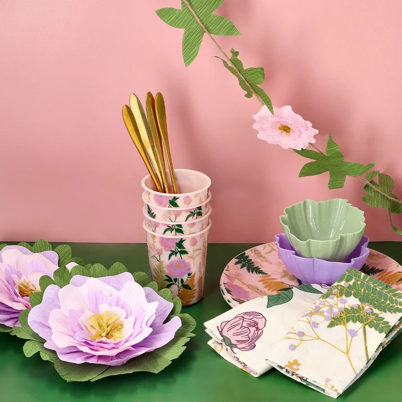 Cotton napkins with flower print