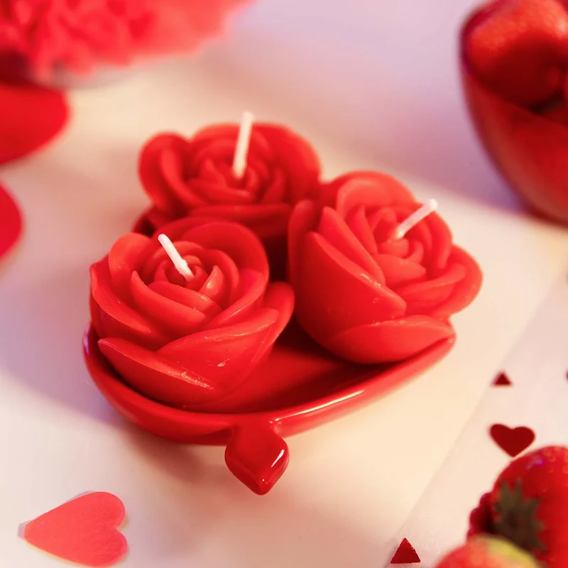Rose tealights. 3 pcs