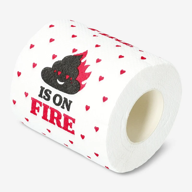 Toilet paper roll with hearts
