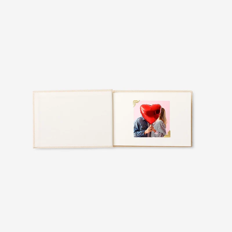 Photo album with red hearts
