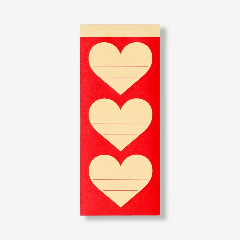 Adhesive heart gift tags - 15 pcs