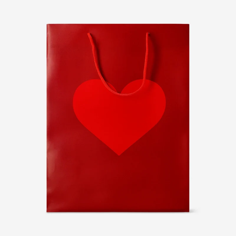 Bag with red heart - 33 cm