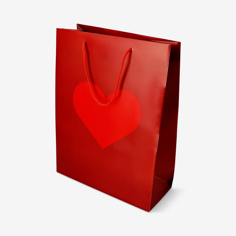 Bag with red heart - 33 cm