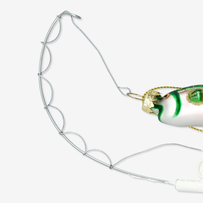 Christmas bauble. Fishing pole
