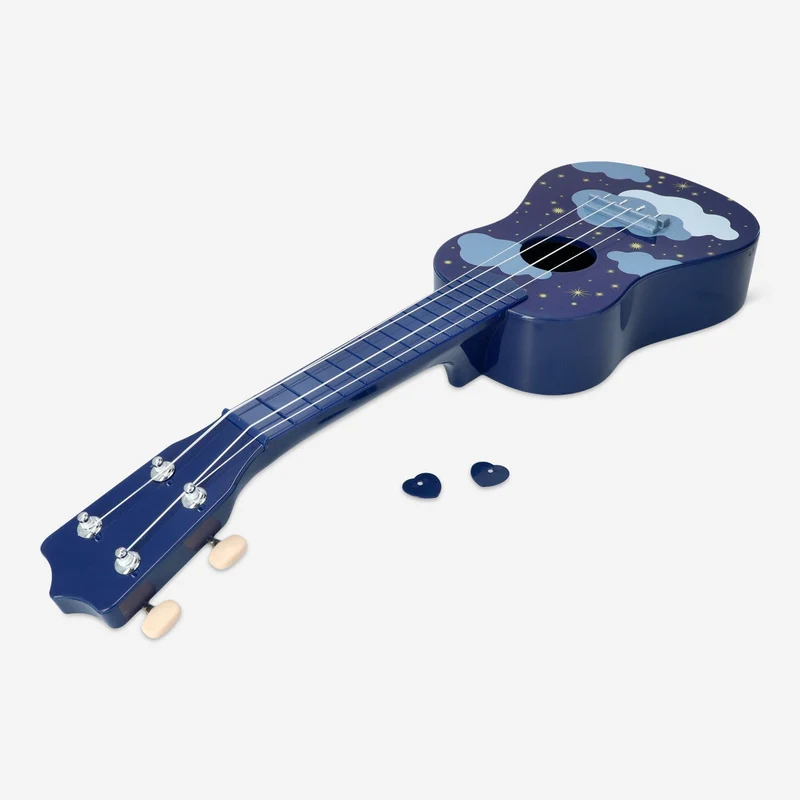 Ukulele with clouds design
