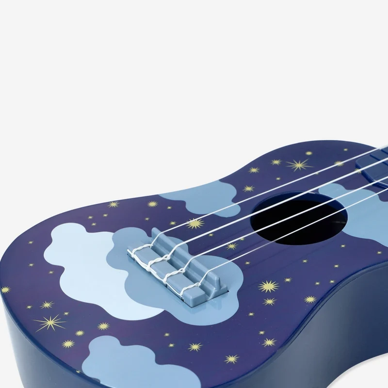 Ukulele with clouds design