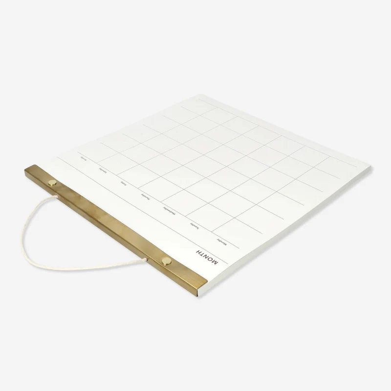 Monthly planner for hanging