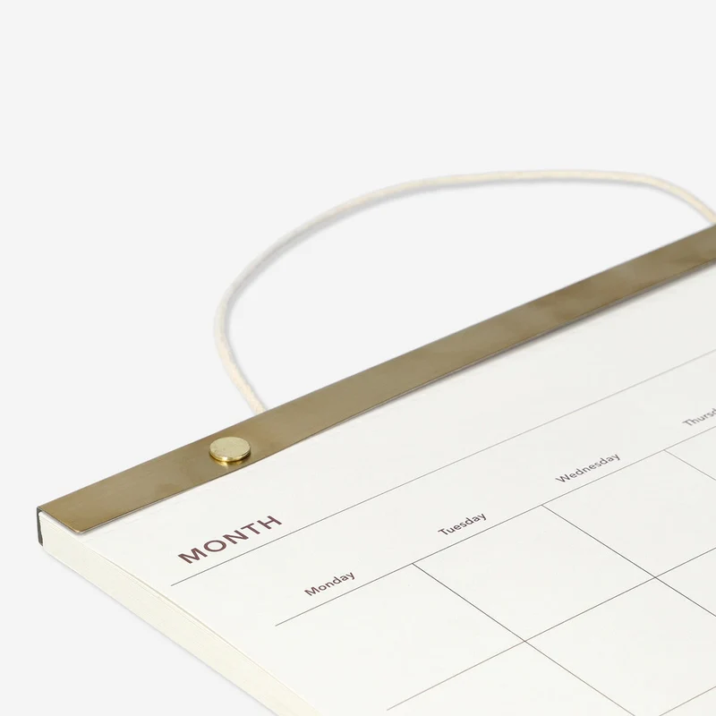 Monthly planner for hanging