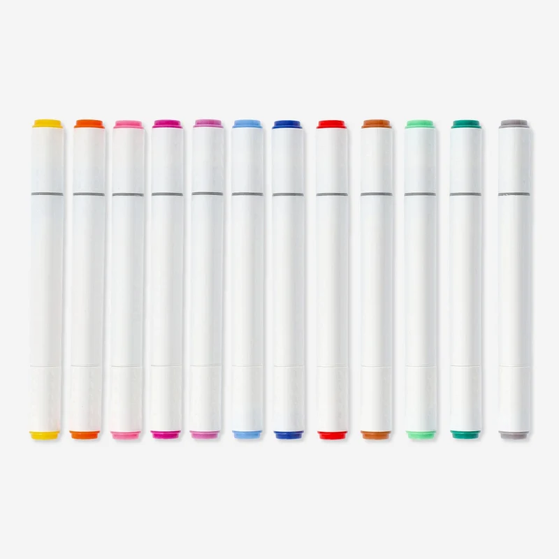 Coloured Twin Markers - 12 pcs