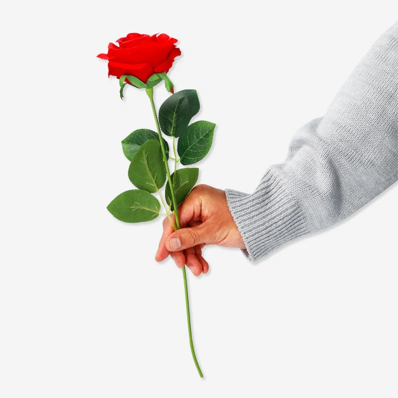 Decorative faux red rose - 40 cm