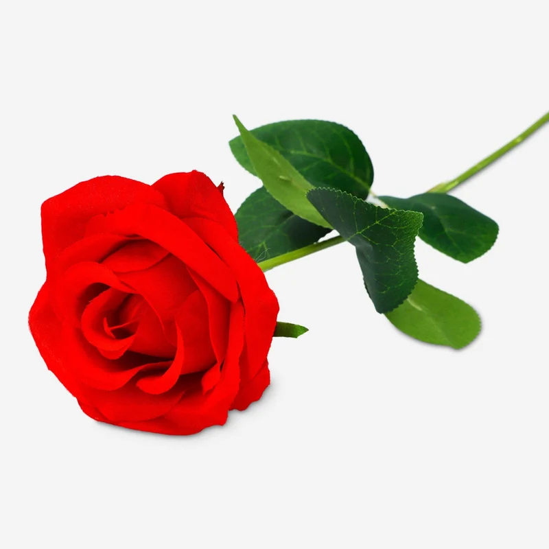 Decorative faux red rose - 40 cm