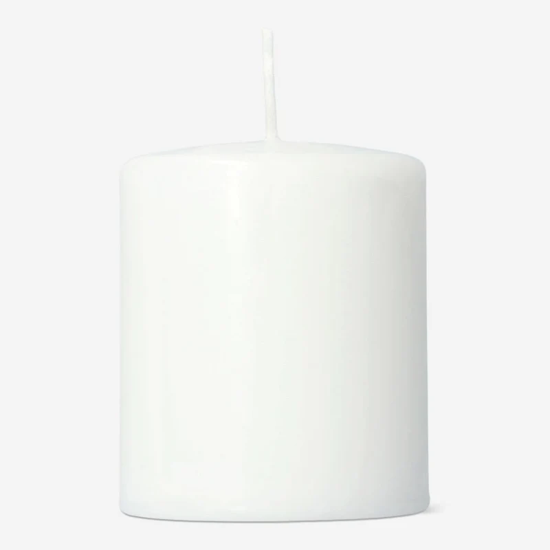 White Rustic Pillar Candle - 8 cm