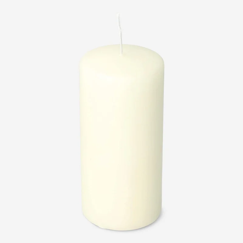 Ivory White Pillar Candle - 14 cm