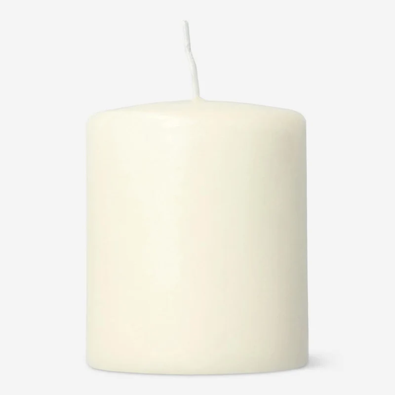 Ivory White Rustic Pillar Candle - 8 cm
