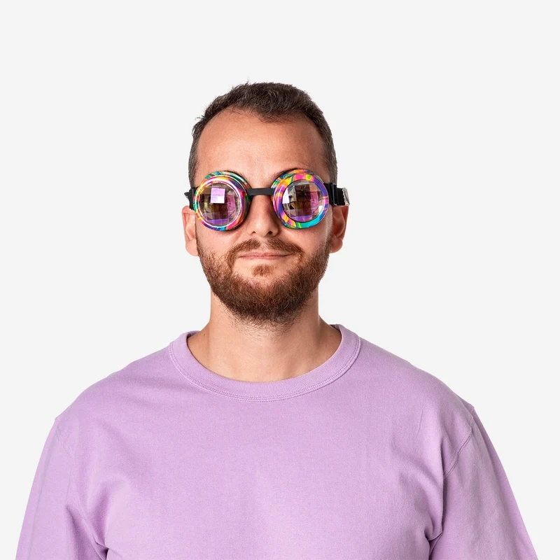 Multi coloured dizzy glasses