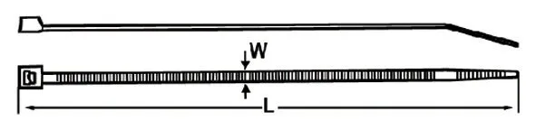Fascetta in nylon 2,5x203mm bianca