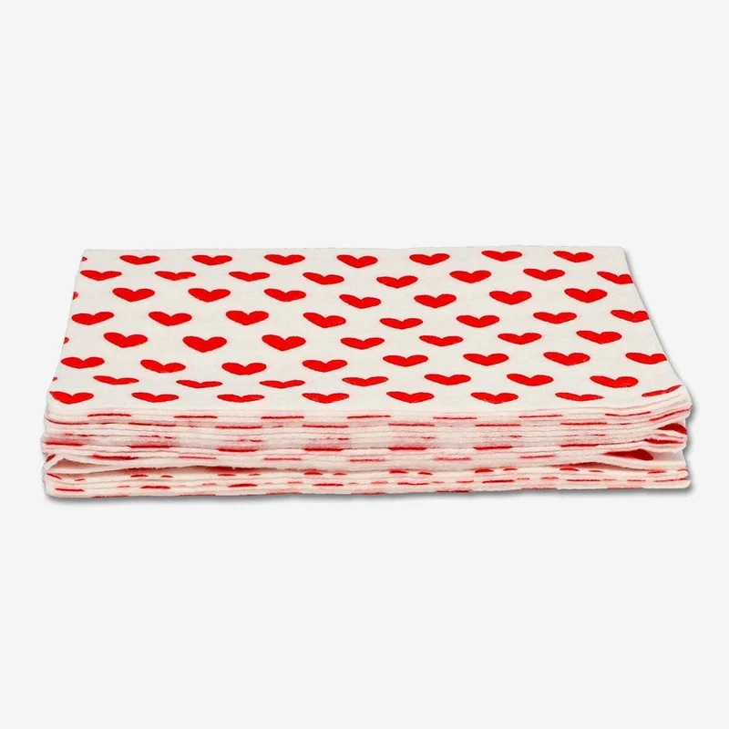 Heart-Printed All Purpose Cloths - 4 pcs