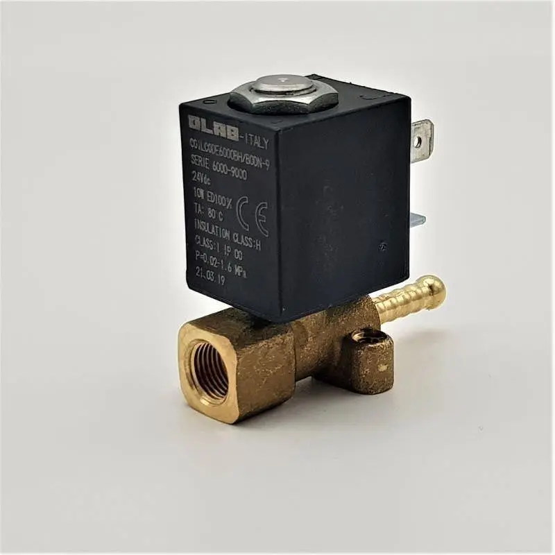 Elettrovalvola 2 vie con raccordo dritto 24v dc 10w macchina da caffe' Saeco intelia
