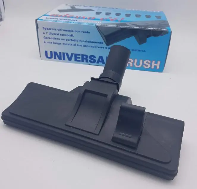 Spazzola Universale con Ruote per Aspirapolvere – 7 Raccordi Inclusi – Ideale per Pavimenti, Parquet, Moquette e Tappeti