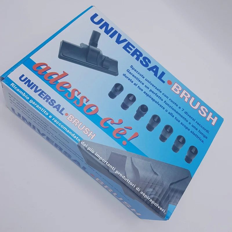 Spazzola Universale con Ruote per Aspirapolvere – 7 Raccordi Inclusi – Ideale per Pavimenti, Parquet, Moquette e Tappeti