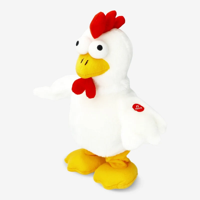 Rowdy rooster. Dances and sings