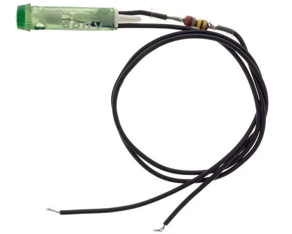 Pilota al neon verde ø 6mm 220v s183
