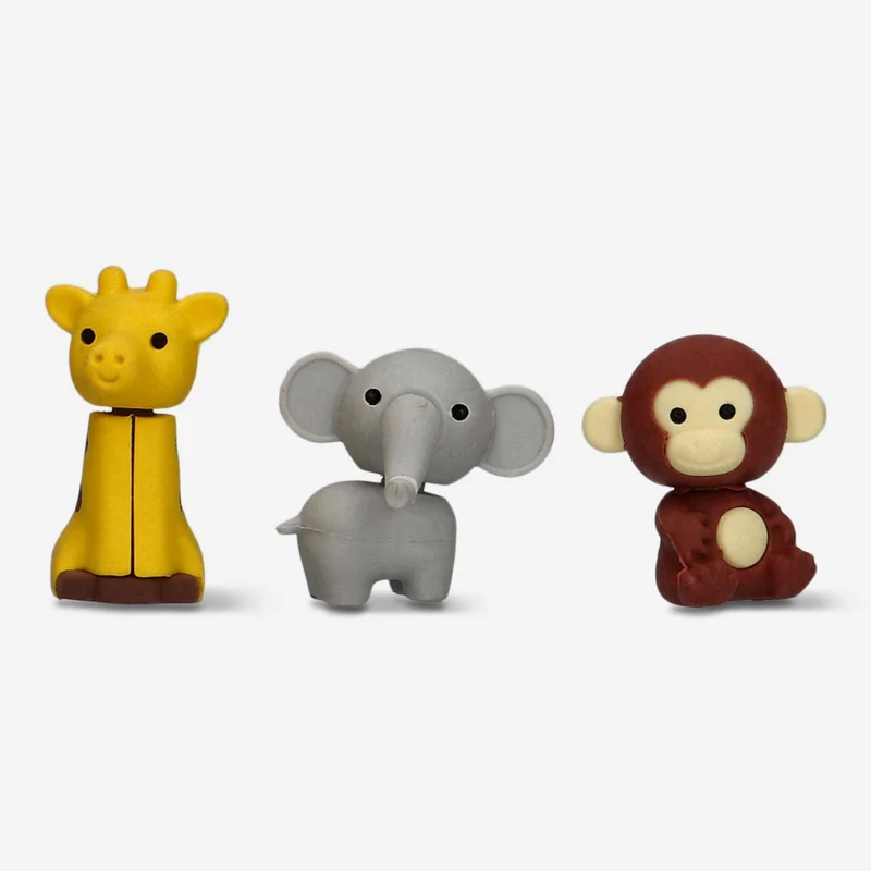 Animal erasers - 3 pcs