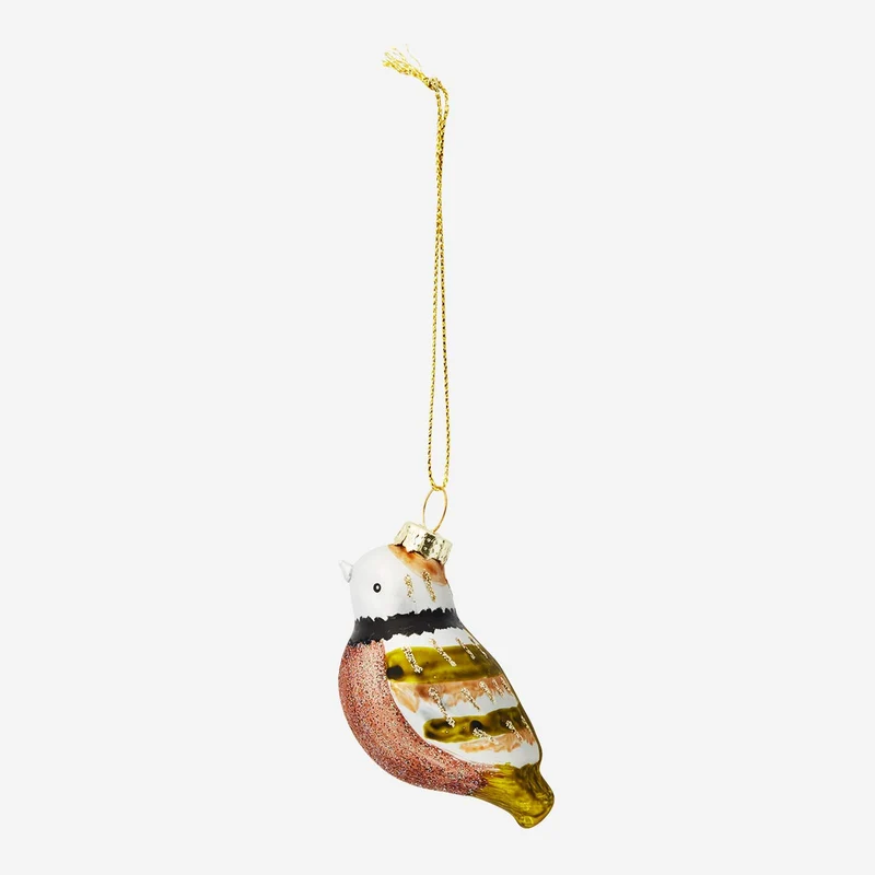Christmas bauble. Brown bird