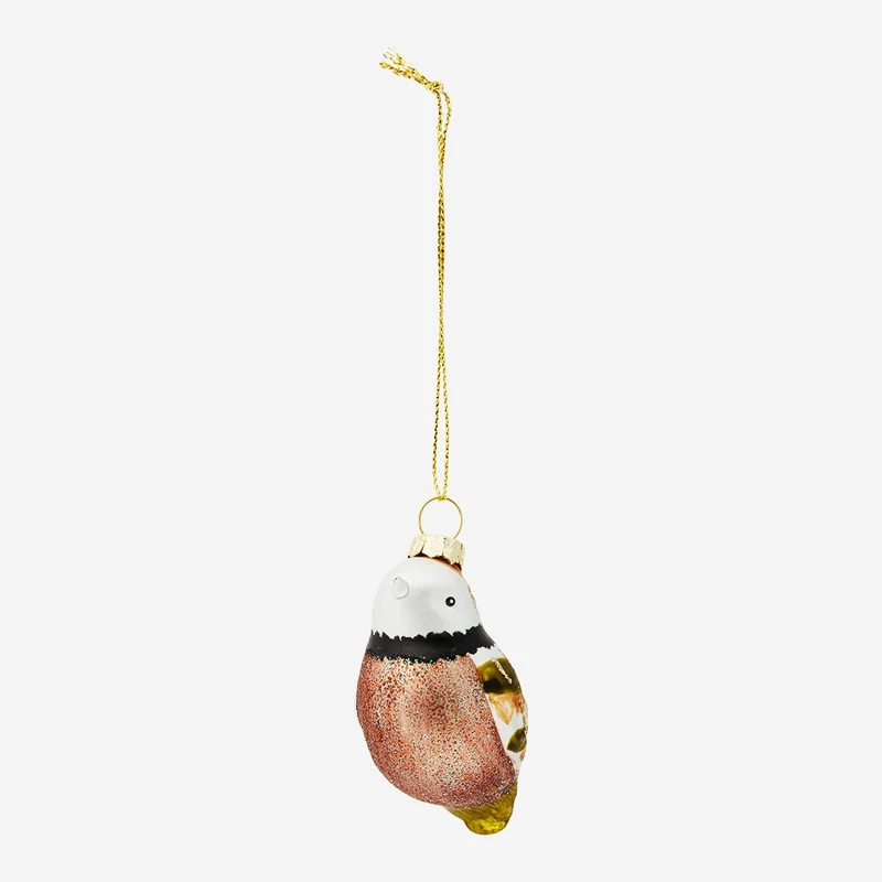 Christmas bauble. Brown bird