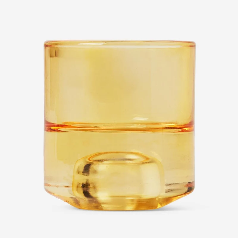 Orange Glass Candle Holder