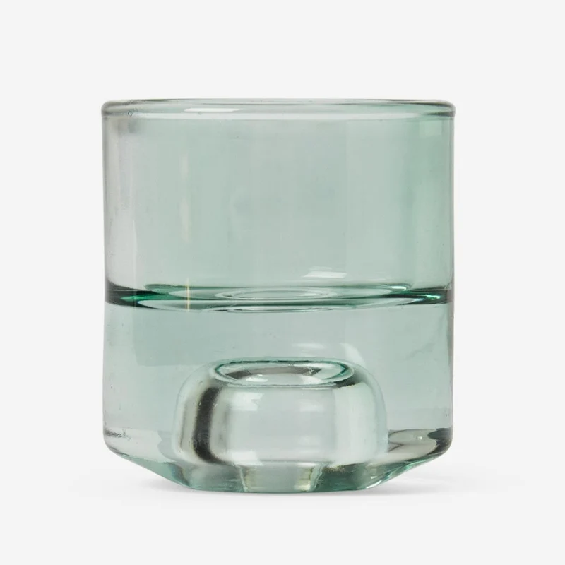 Green Glass Candle Holder