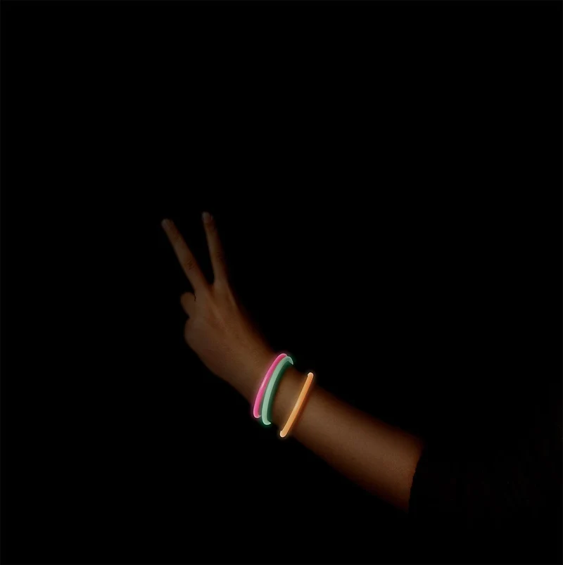Glow-in-the-dark bracelets. Reusable