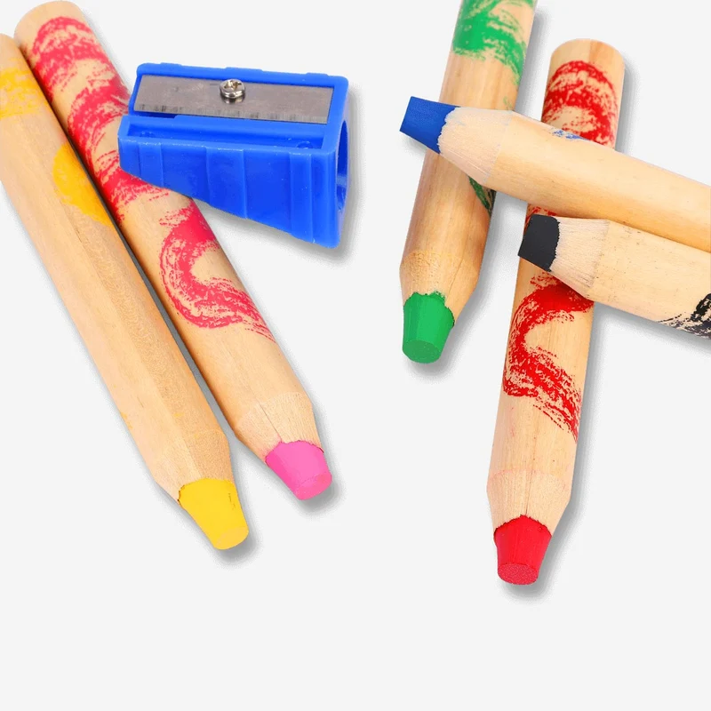 Oil-based Pencil Crayons - 6 pcs
