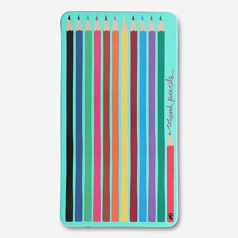 Coloured Pencils in Metal Box - 12 pcs