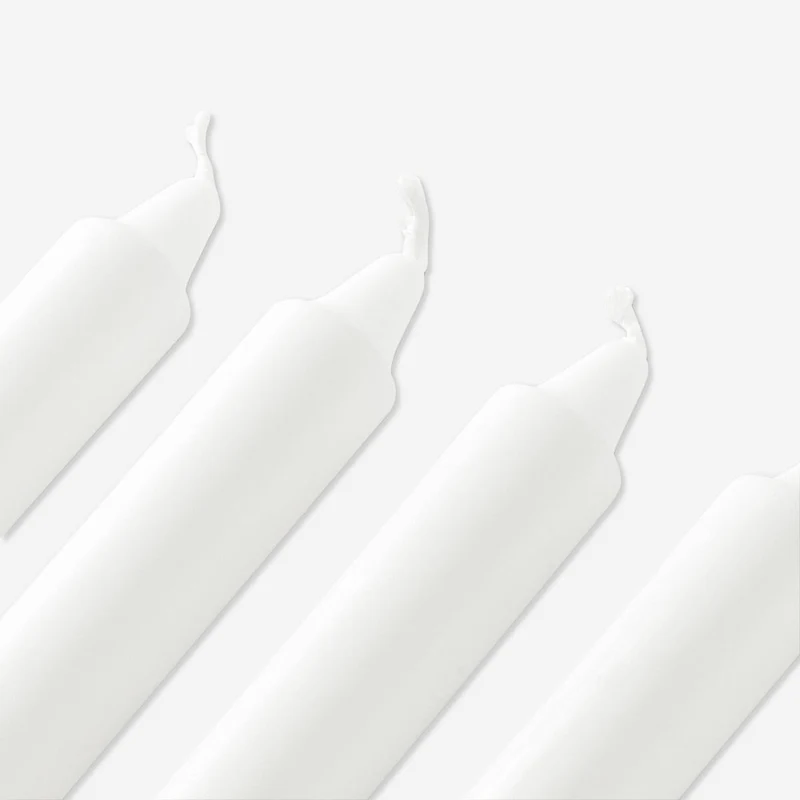 White Dinner Candles - 10 pcs