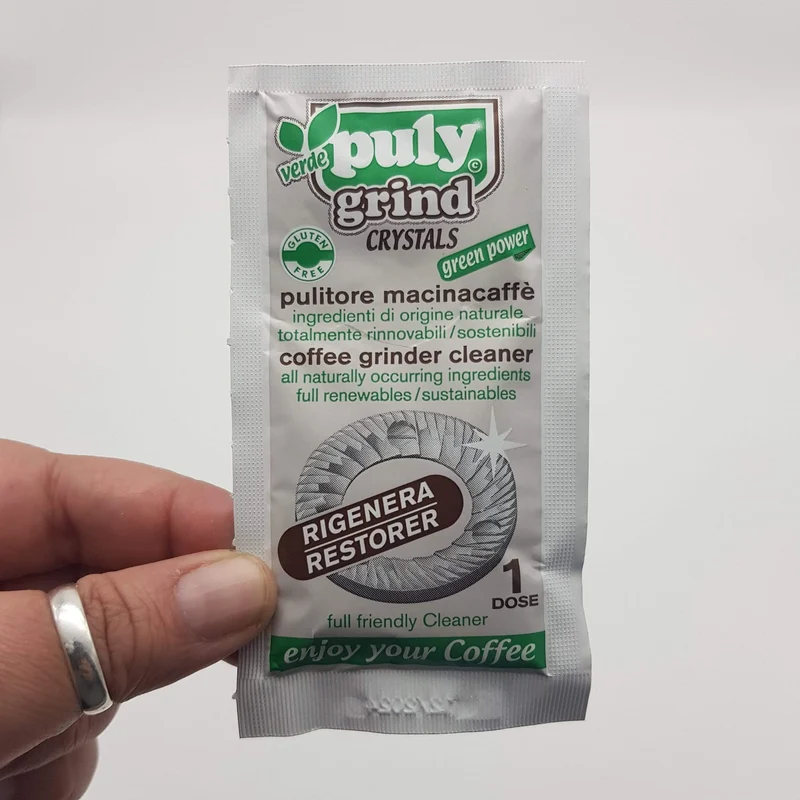 Scatola 20 bustine pulygrind cristalli per pulizia macine macinacaffè Lelit