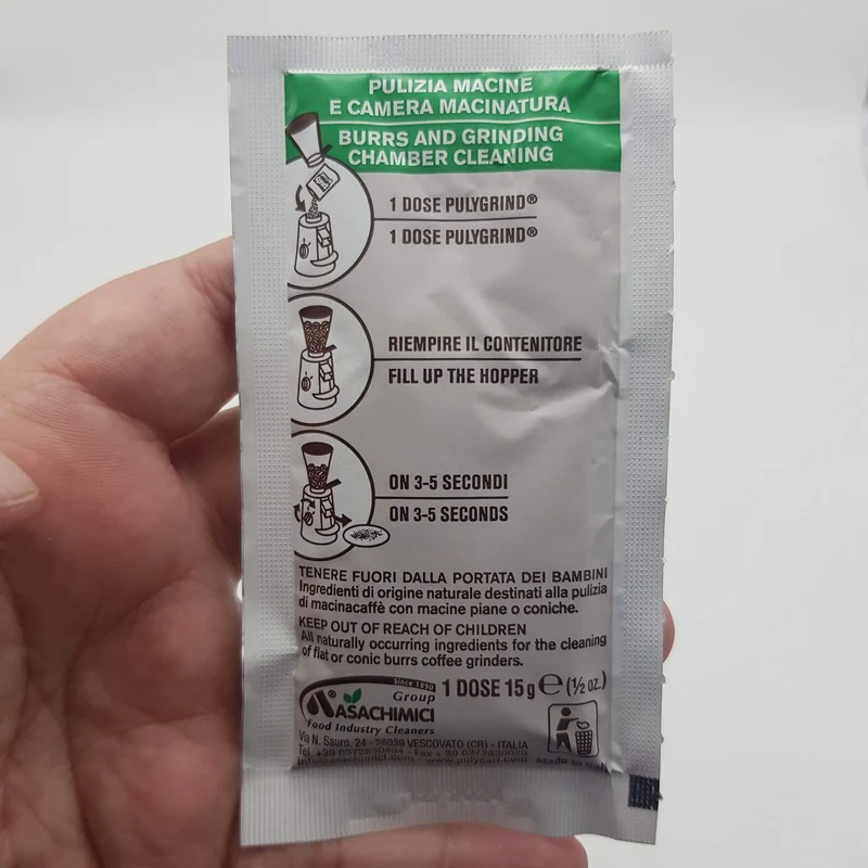 Scatola 20 bustine pulygrind cristalli per pulizia macine macinacaffè Lelit