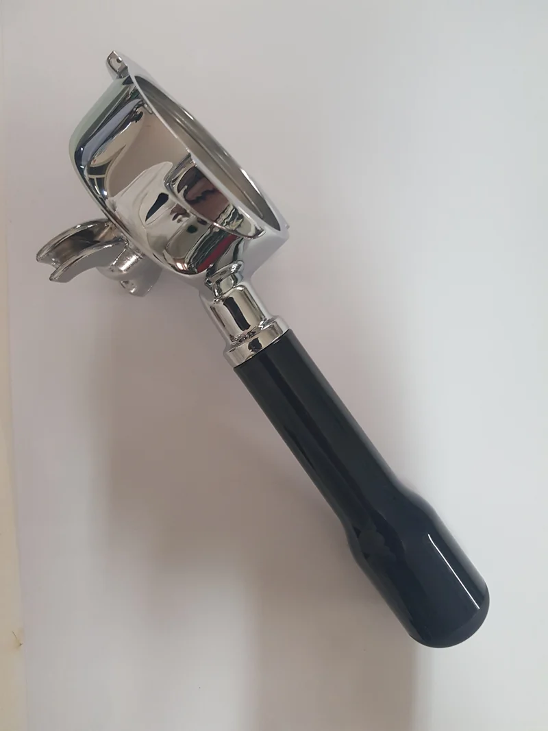 Portafiltro caffè con manico nero senza filtro inox 03035 originale Quick Mill