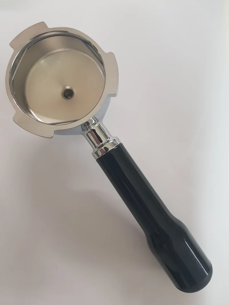 Portafiltro caffè con manico nero senza filtro inox 03035 originale Quick Mill