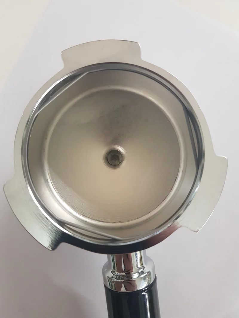 Portafiltro caffè con manico nero senza filtro inox 03035 originale Quick Mill